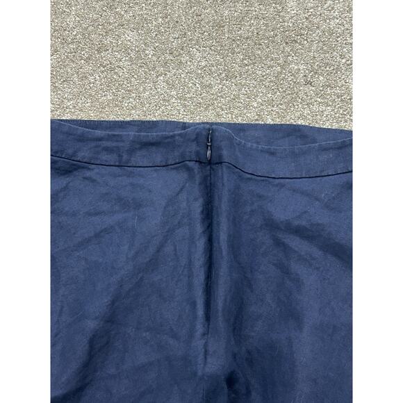 Boden Size US 14 Linen Midi Skirt Navy Linen - Picture 7 of 8